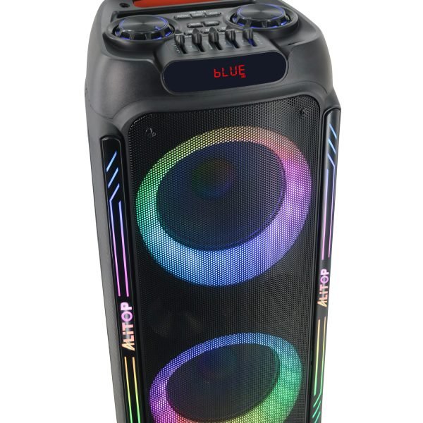 Alitop Woofer 802 D Rechargeable - Enceinte Bluetooth Puissante 70W - USB, SD, FM & Entrée Micro - Noir
